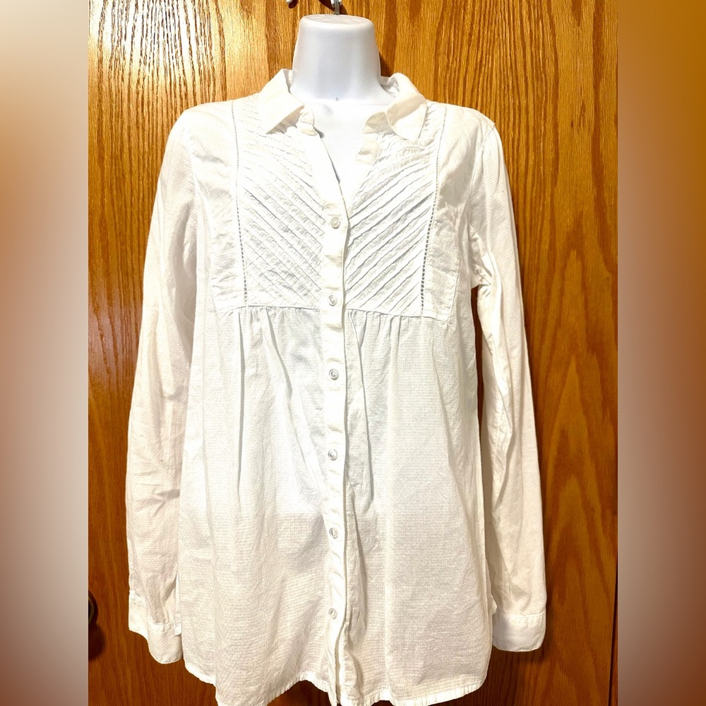 Prana Katya‎ White Button-Up 100% Cotton Blouse. Medium. Lightweight. - Picture 6 of 7